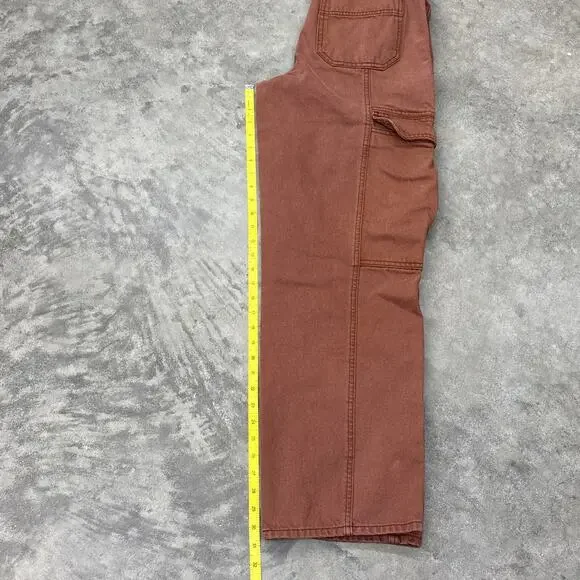 Urban Outfitters BDG Brown High Rise Baggy Cargo Trousers Cargo Pants Size 28 - Picture 9 of 10